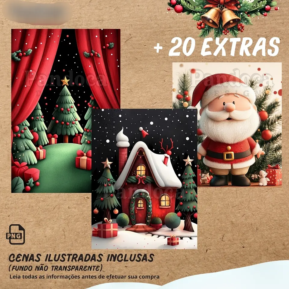 Kit Digital Natal 60 Clipparts - PANDOCA 3