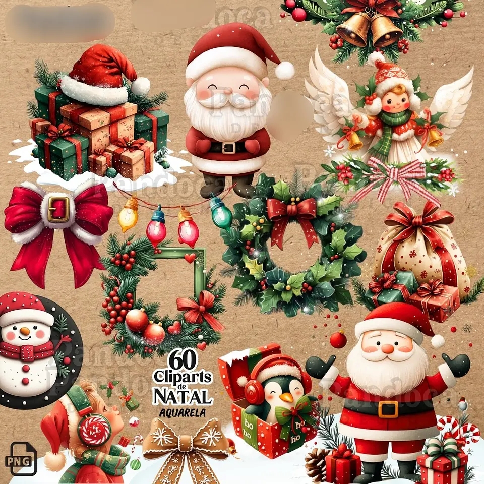 Kit Digital Natal 60 Clipparts - PANDOCA 4