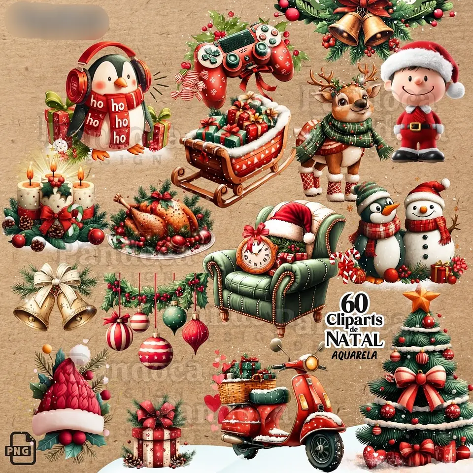 Kit Digital Natal 60 Clipparts - PANDOCA 5