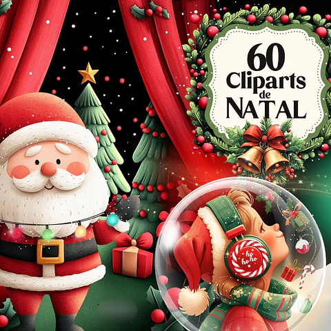 Kit Digital Natal 60 Clipparts - PANDOCA