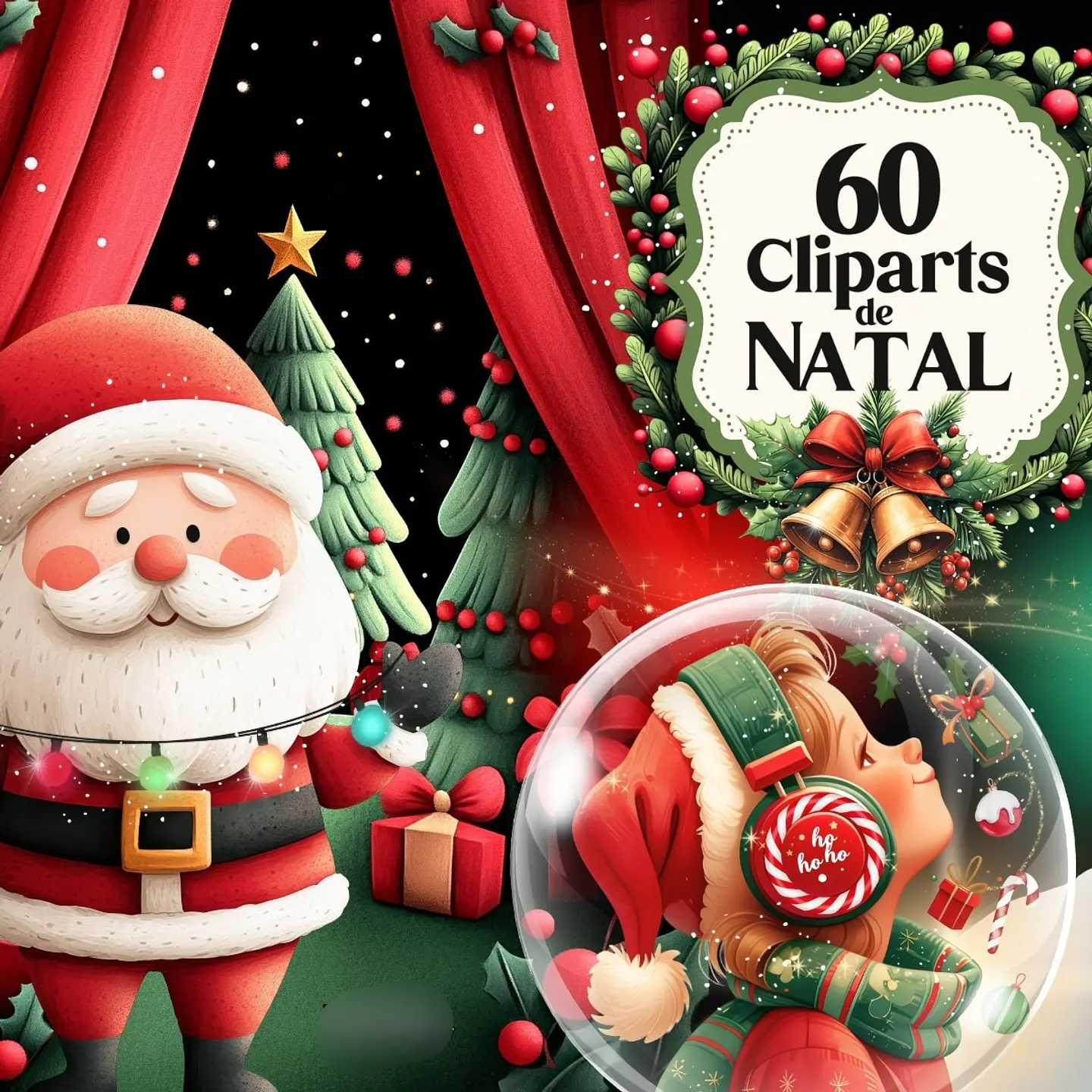 Kit Digital Natal 60 Clipparts - PANDOCA 1