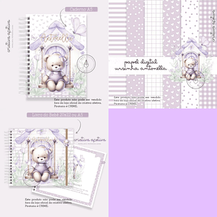 Arquivo Encadernação Baby Combo Ursinha Lilás -  CRIATIVA AFETIVA