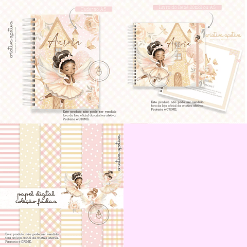 Arquivo Encadernação Baby Combo Fada Aurora -  CRIATIVA AFETIVA