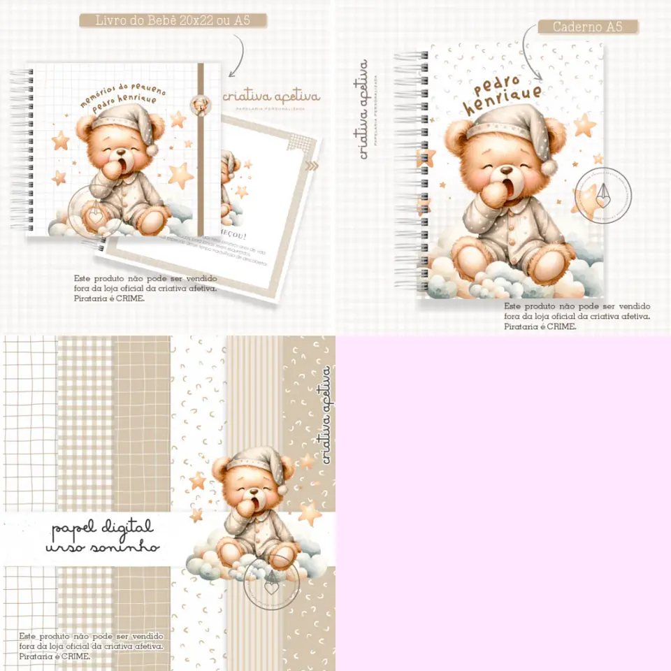 Arquivo Encadernação Baby Combo Ursinho Soninho -  CRIATIVA AFETIVA 1