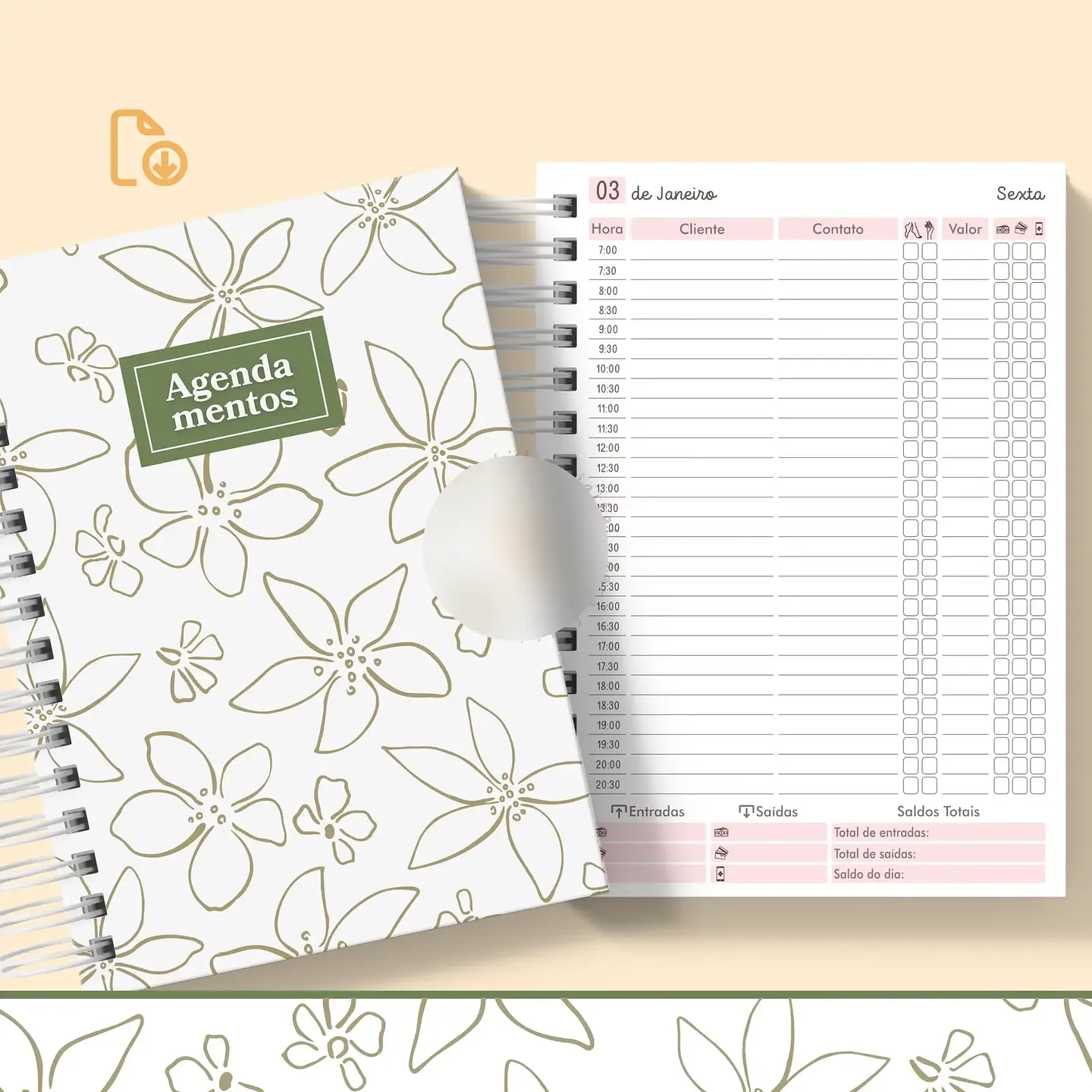 Arquivo Encadernação Agendamento Manicure 2025 - sara 1