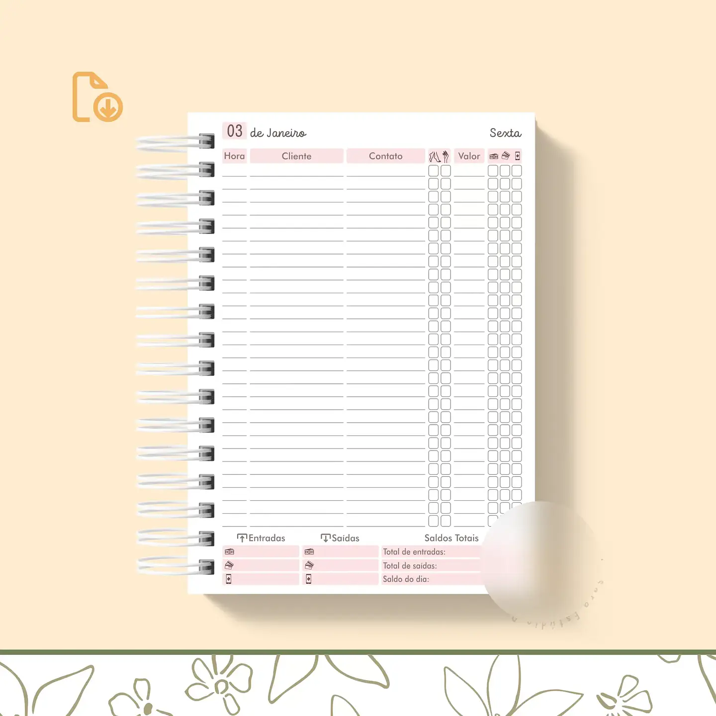 Arquivo Encadernação Agendamento Manicure 2025 - sara 5