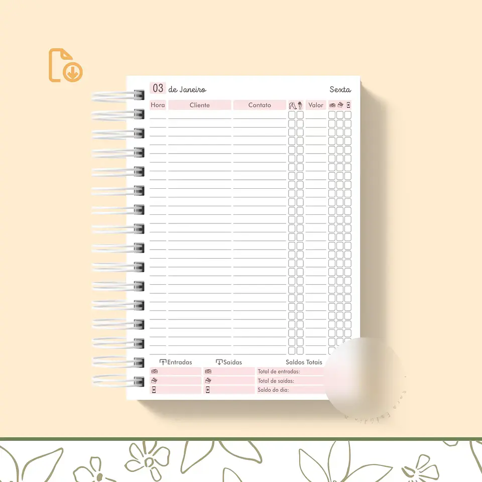 Arquivo Encadernação Agendamento Manicure 2025 - sara 5