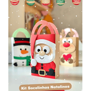Arquivo Natal Sacolinhas em Camadas - papel caramelo