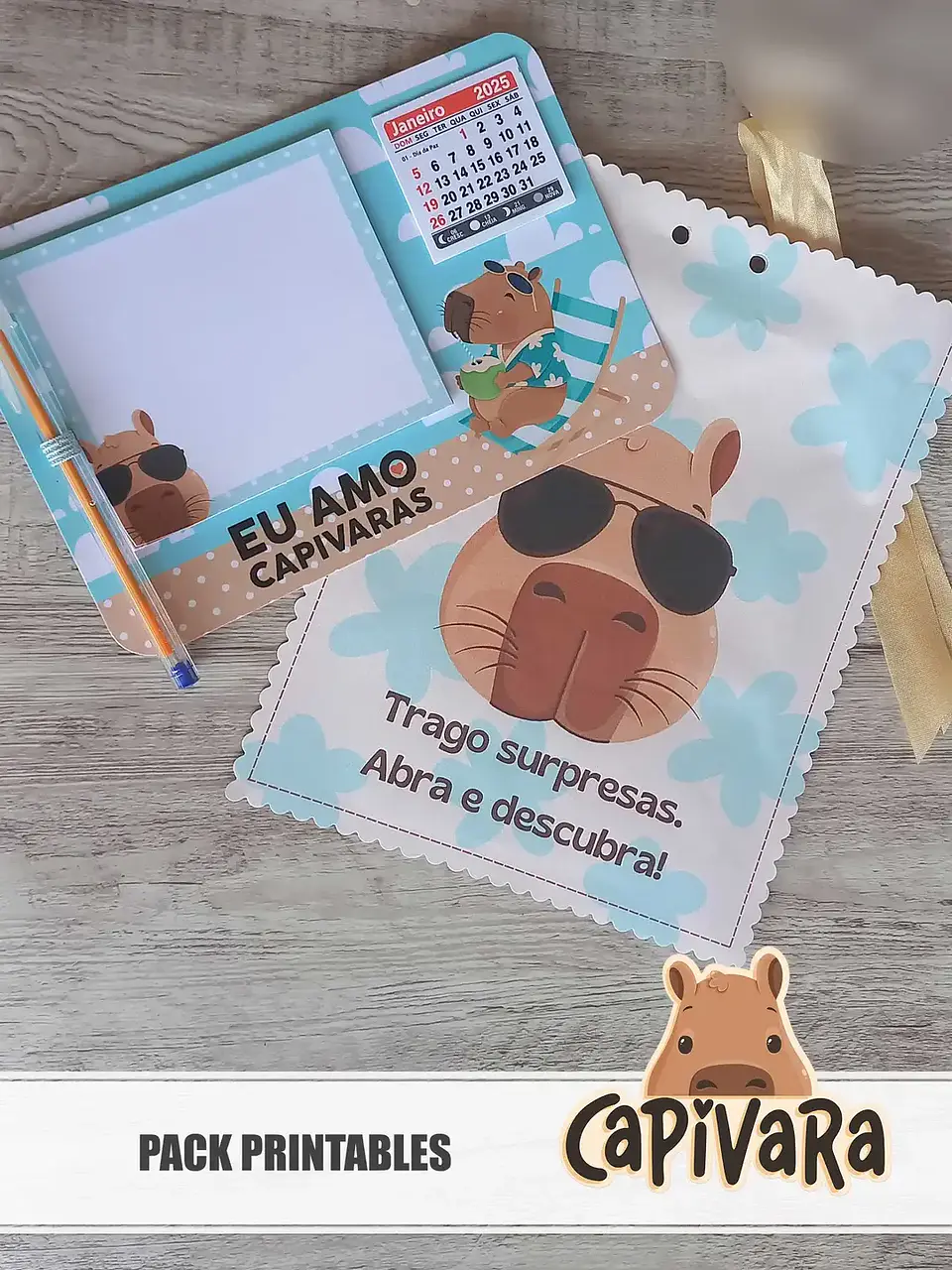 Arquivo Coleção Capivara Pack Printables 2
