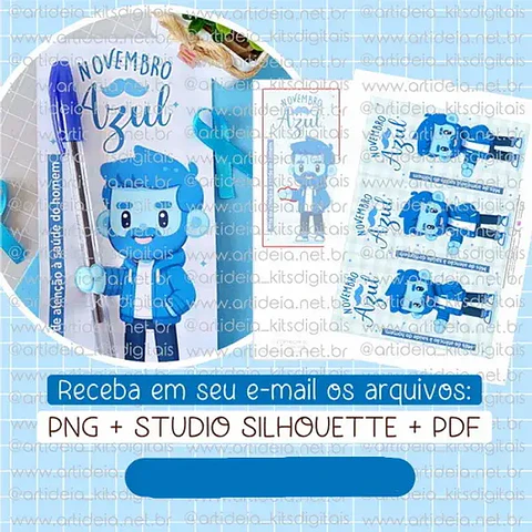 Arquivo Novembro Azul Card Caneta - Art Ideia