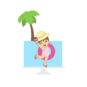 Arquivo Topo de Bolo Pool Party Menina - EM CAMADAS