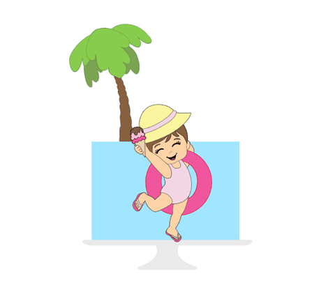 Arquivo Topo de Bolo Pool Party Menina - EM CAMADAS