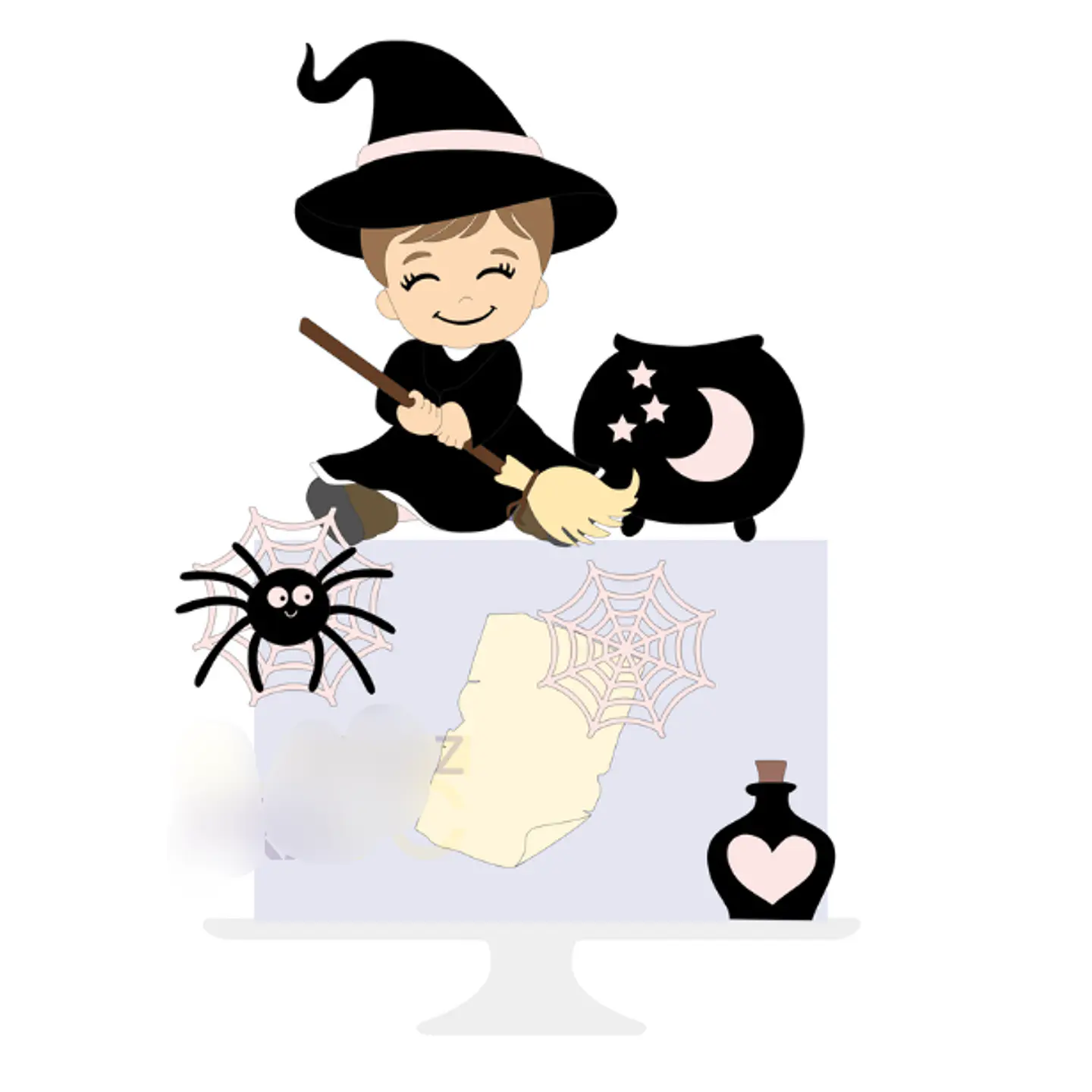 Arquivo Topo de Bolo Halloween Bruxinha Baby - EM CAMADAS 1