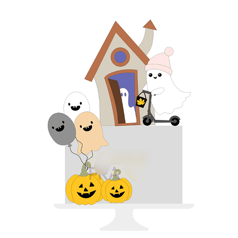 Arquivo Topo de Bolo Halloween Casa de Fantasmas - EM CAMADAS