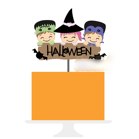 Arquivo Topo de Bolo Halloween Faixa - EM CAMADAS