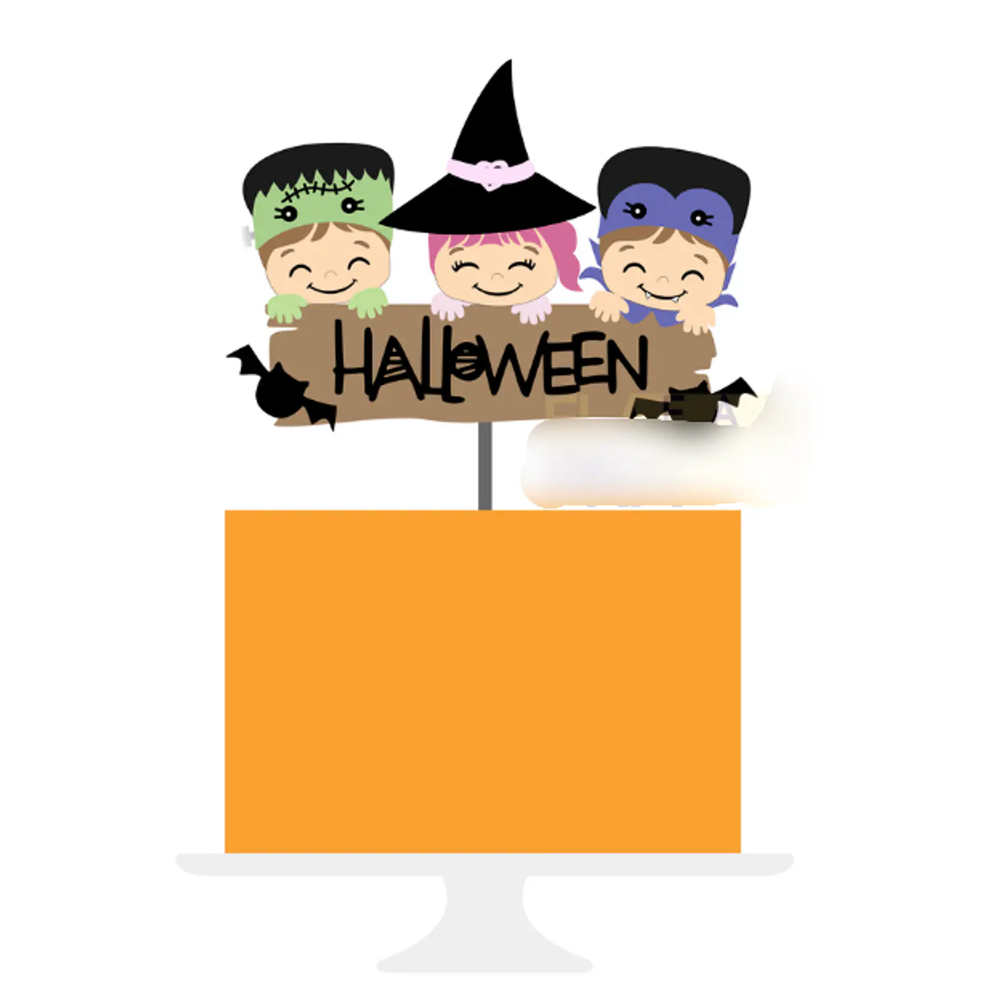 Arquivo Topo de Bolo Halloween Faixa - EM CAMADAS 1
