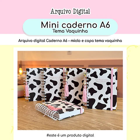 Arquivo Mini Caderno A6 Vaquinha - Studio G19