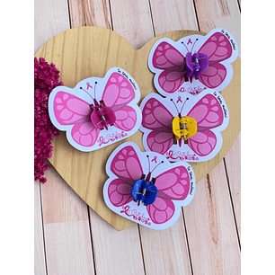 Arquivo Outubro Rosa Card Presilha/Piranha Borboleta