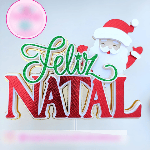 Arquivo Topo de Bolo Feliz Natal Noel - em camadas