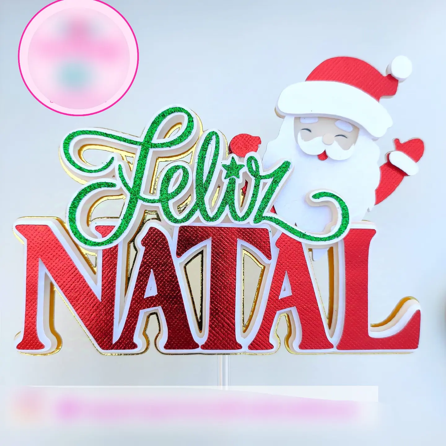 Arquivo Topo de Bolo Feliz Natal Noel - em camadas 1