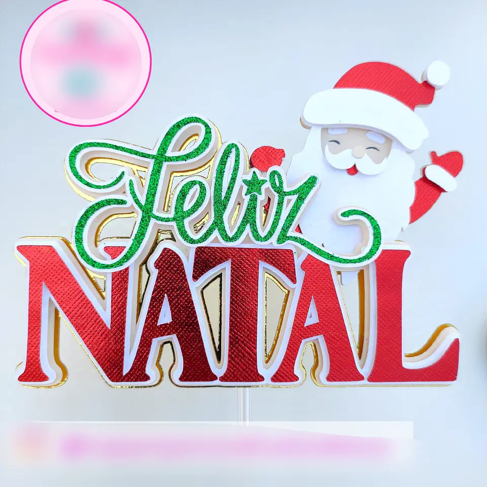 Arquivo Topo de Bolo Feliz Natal Noel - em camadas 1