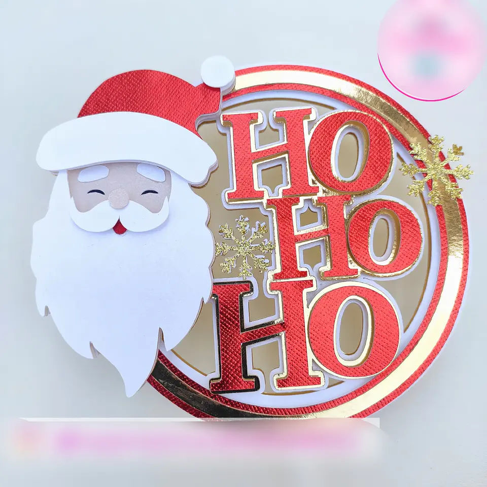 Arquivo Topo de Bolo Natal Circular HOHOHO- em camadas 1