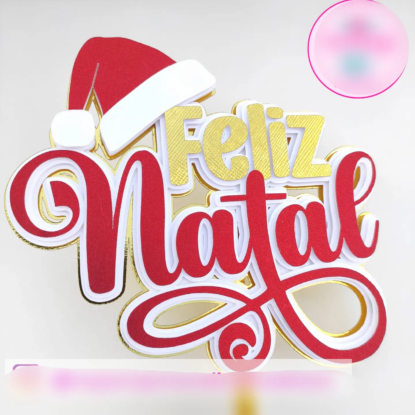 Arquivo Topo de Bolo Feliz Natal - em camadas 1