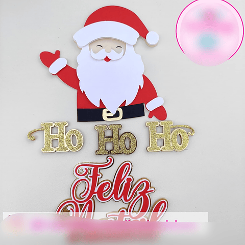 Arquivo Topo de Bolo Feliz Natal HOHOHO - em camadas