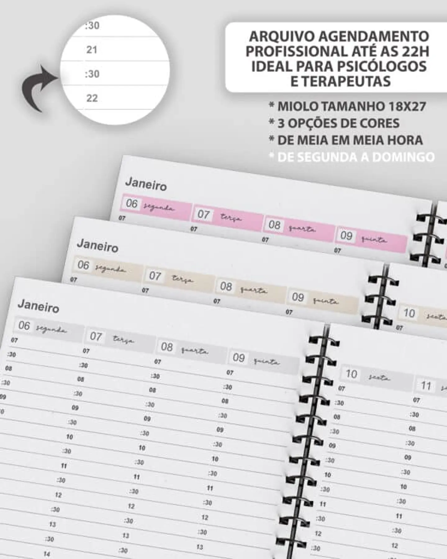 Arquivo Kit Agendamento Semanal 2025 tamanho 18×27 - Bicho Papel 1