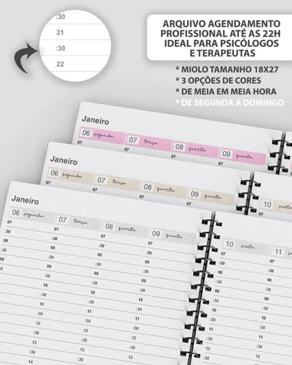 Arquivo Kit Agendamento Semanal 2025 tamanho 18×27 - Bicho Papel 1