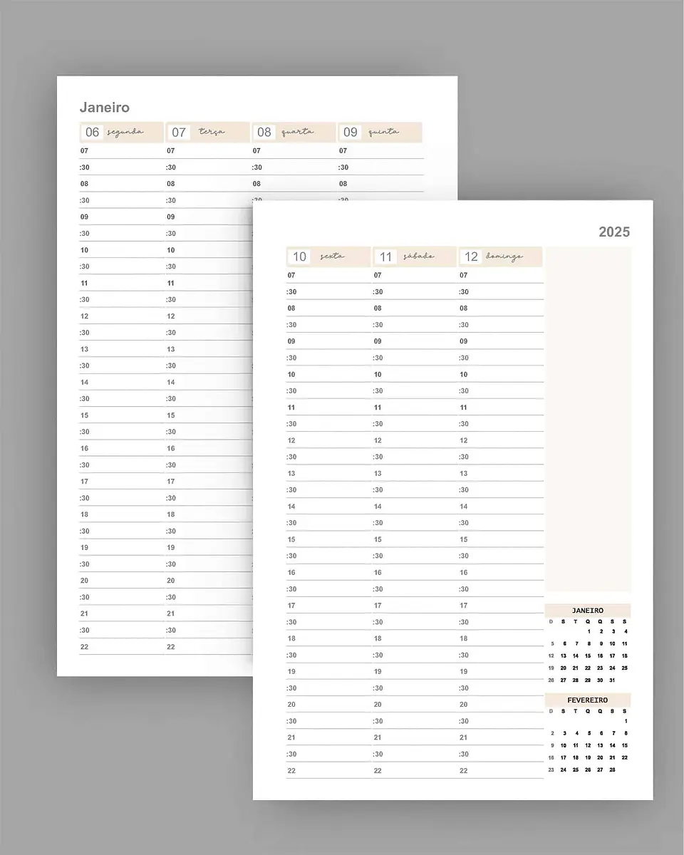 Arquivo Kit Agendamento Semanal 2025 tamanho 18×27 - Bicho Papel 4