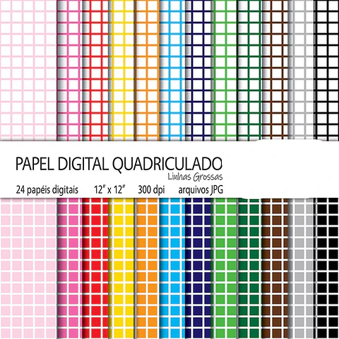 Kit Digital Quadriculado Linhas Grossas