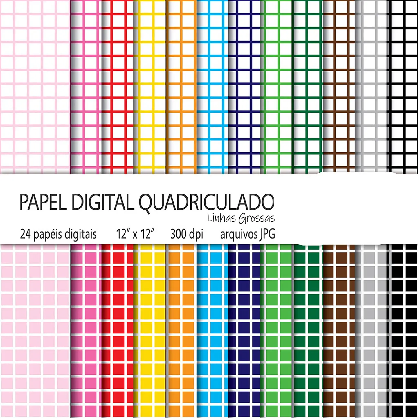 Kit Digital Quadriculado Linhas Grossas 1