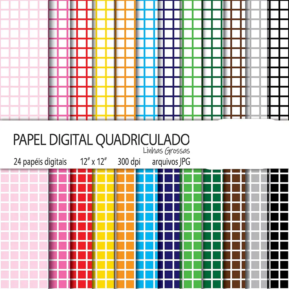 Kit Digital Quadriculado Linhas Grossas 1
