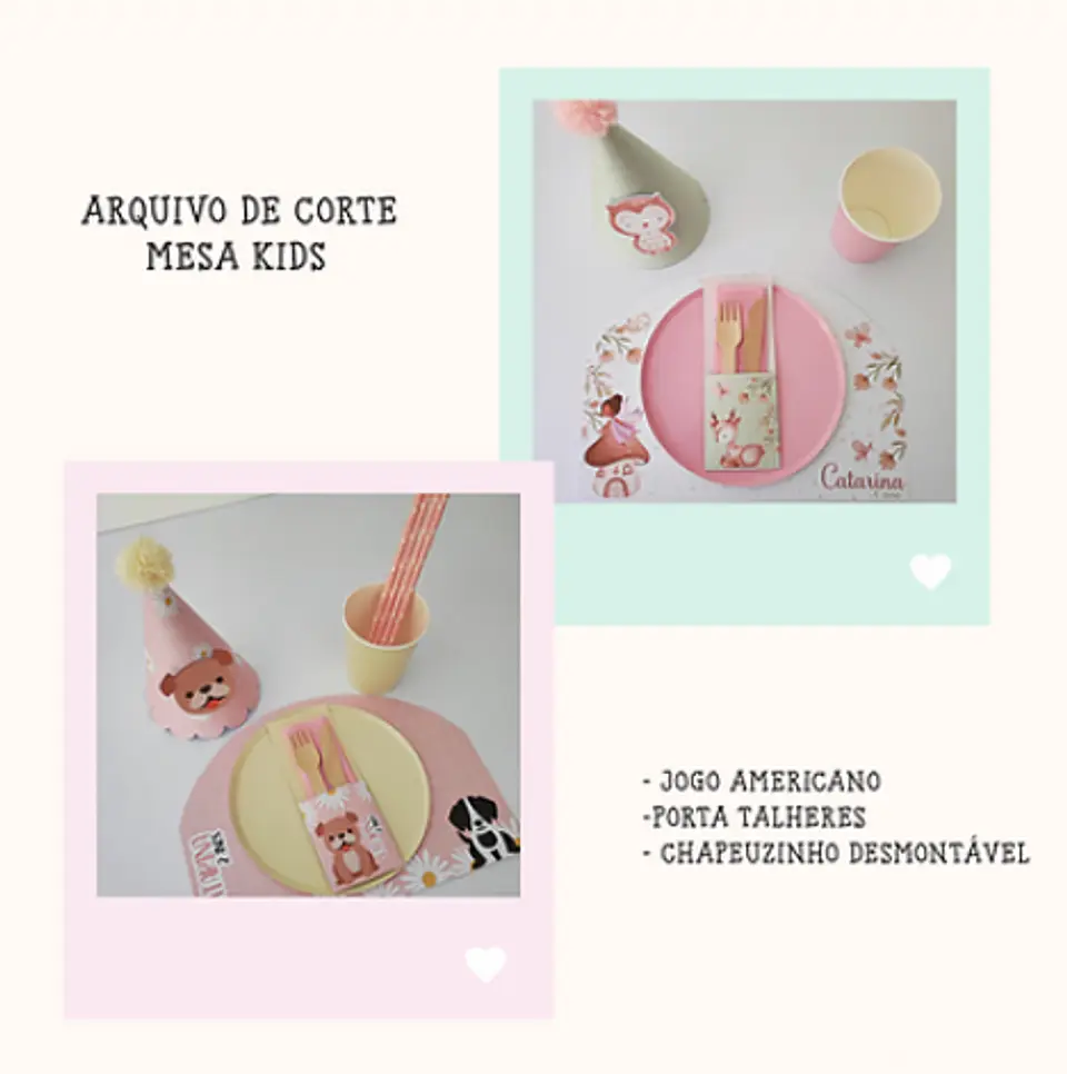 Arquivo de Corte Kit Festa na Mesa Kids MOLDE - mili 1