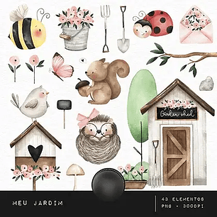 Kit Digital Meu Jardim Aquarela - Estudio 812