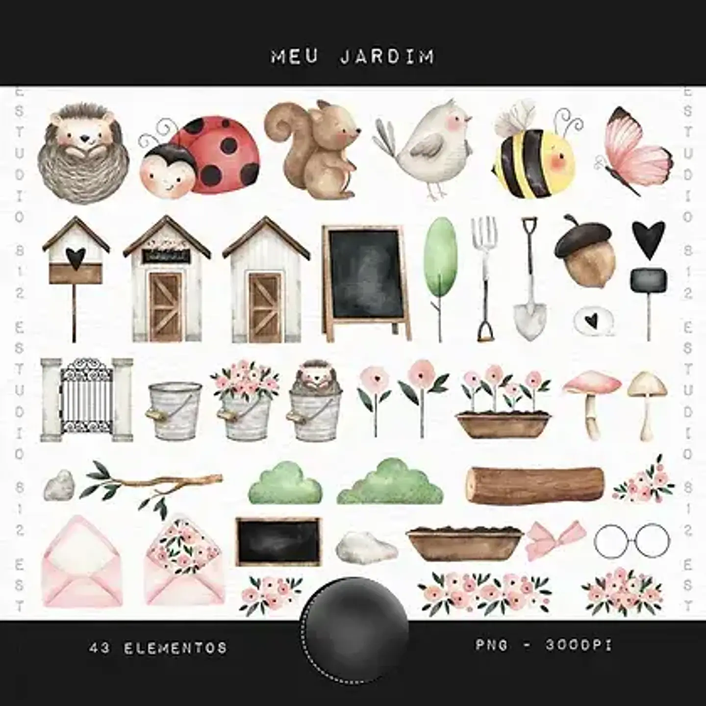 Kit Digital Meu Jardim Aquarela - Estudio 812 2