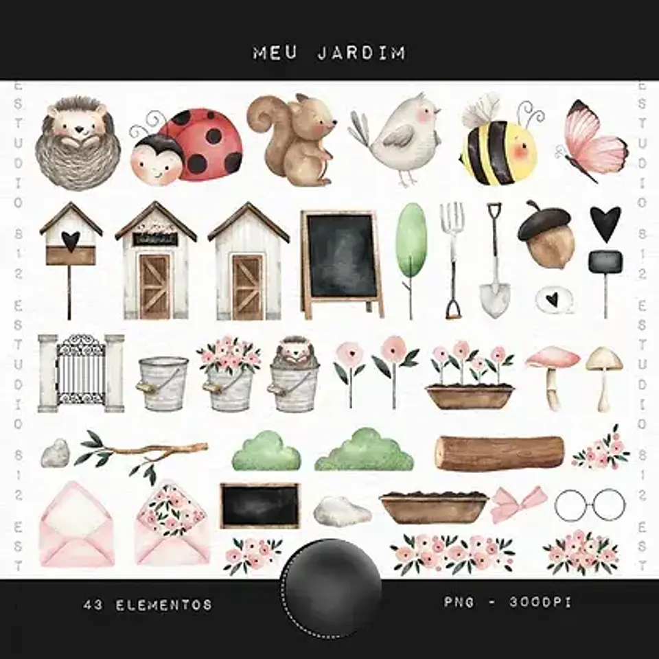 Kit Digital Meu Jardim Aquarela - Estudio 812 2