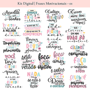 Kit Digital Frases Motivacionais Lettering - VE BERNARDI