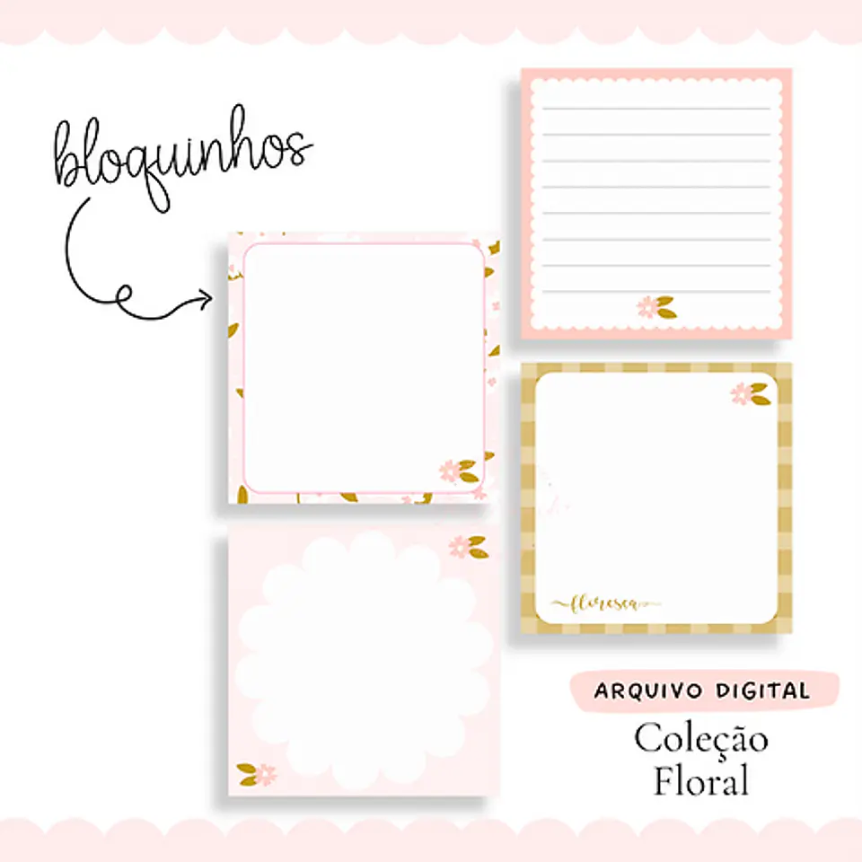 Arquivo Coleção Floral Desk Planner, Bloquinho e Planner Diário - VE BERNARDI 2