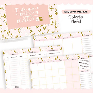 Arquivo Coleção Floral Desk Planner, Bloquinho e Planner Diário - VE BERNARDI