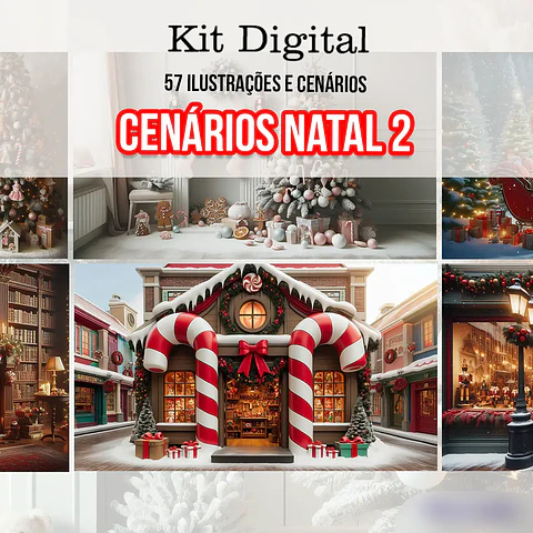 Kit Digital Natal Cenários 2 - illustradeb