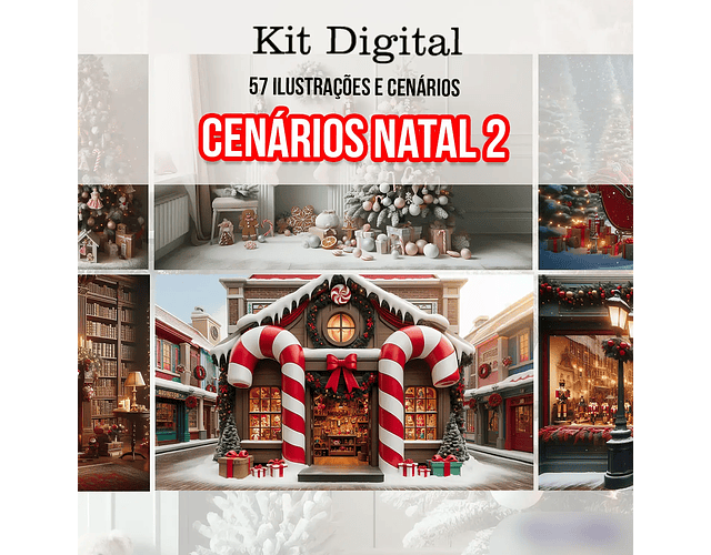 Kit Digital Natal Cenários 2 - illustradeb