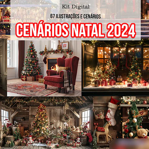 Kit Digital Natal Cenários - illustradeb