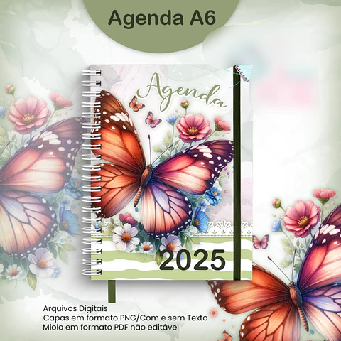 Arquivo Agenda A6 Borboleta Floral 1DPP 2025 - jana bicalho