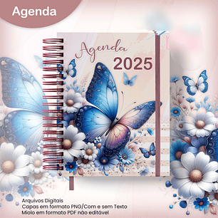 Arquivo Agenda A5 Borboleta Floral Azul 2025 - jana bicalho