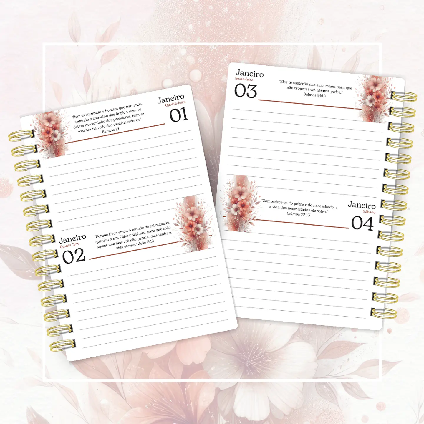 Arquivo Agenda Versículos 2025 Floral 2DPP - Cute Corte 2