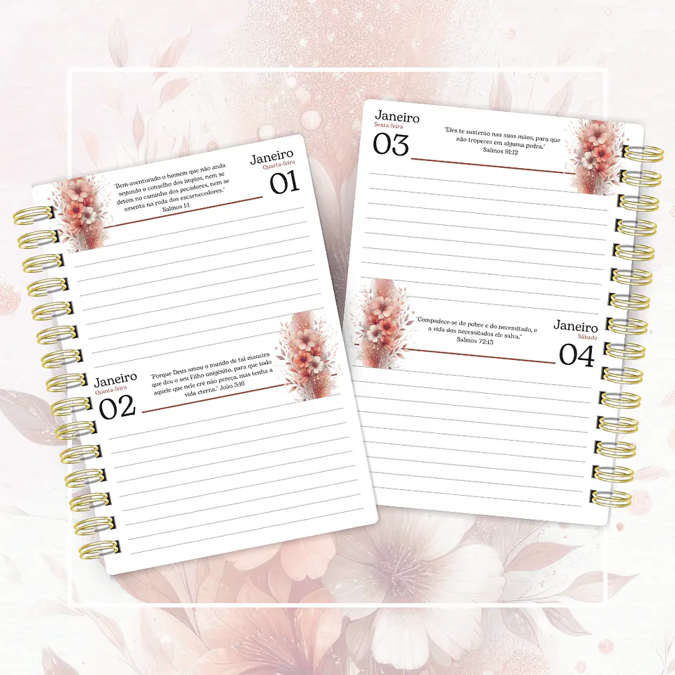 Arquivo Agenda Versículos 2025 Floral 2DPP - Cute Corte 2