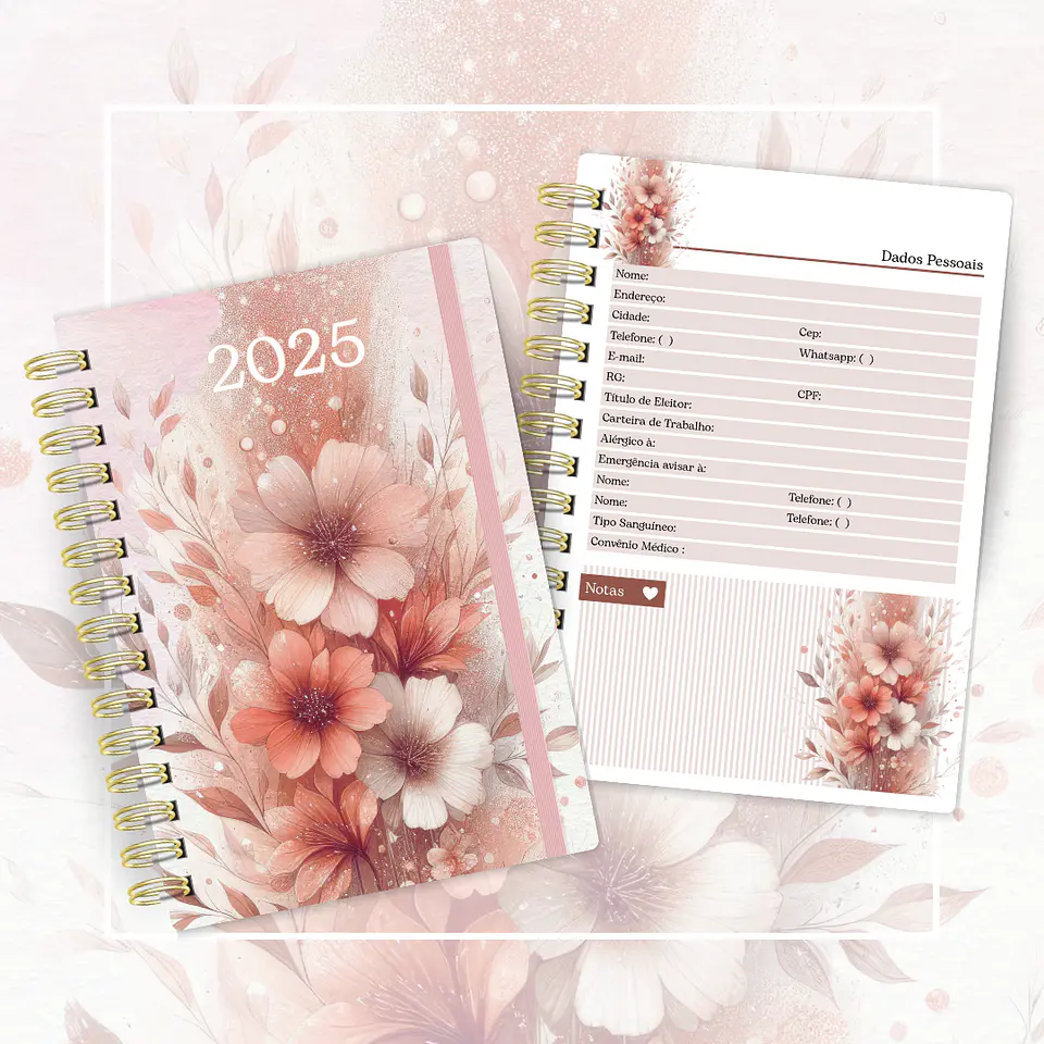 Arquivo Agenda Versículos 2025 Floral 2DPP - Cute Corte 3