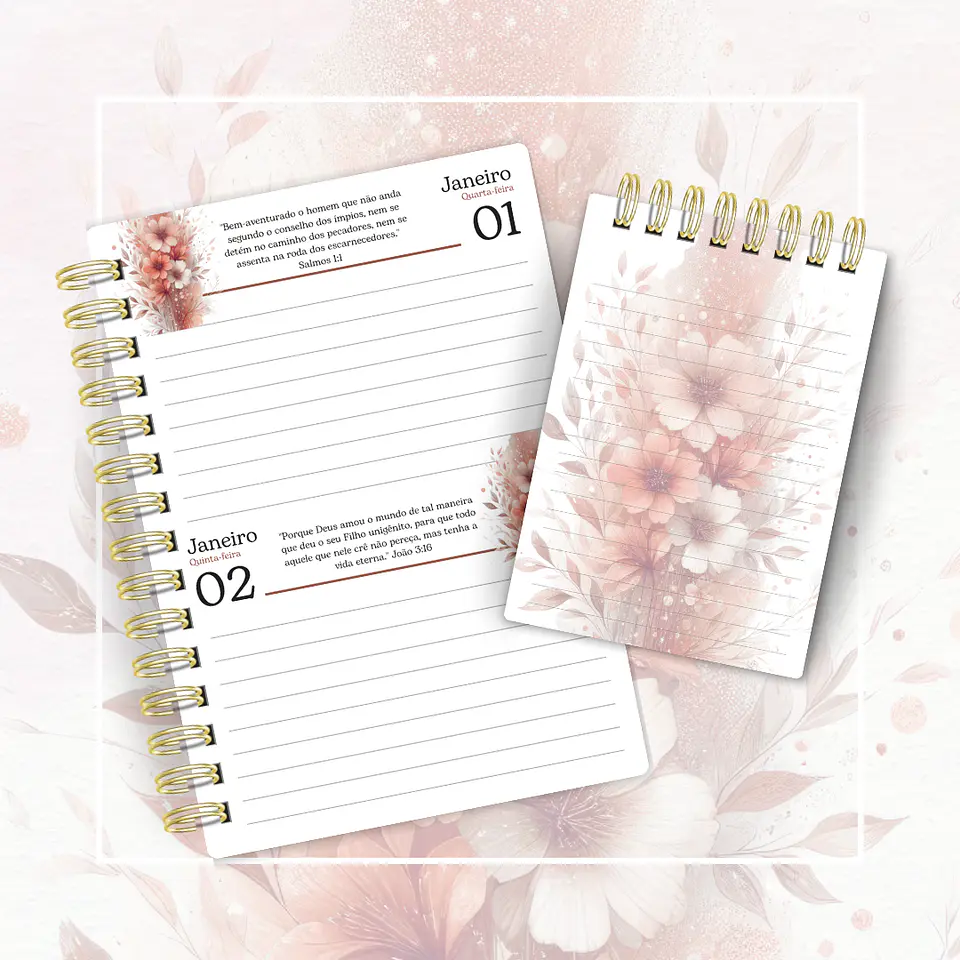 Arquivo Agenda Versículos 2025 Floral 2DPP - Cute Corte 5
